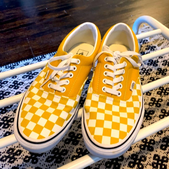 Vans Shoes Mustard Yellow Checkered Vans Barely Worn Poshmark